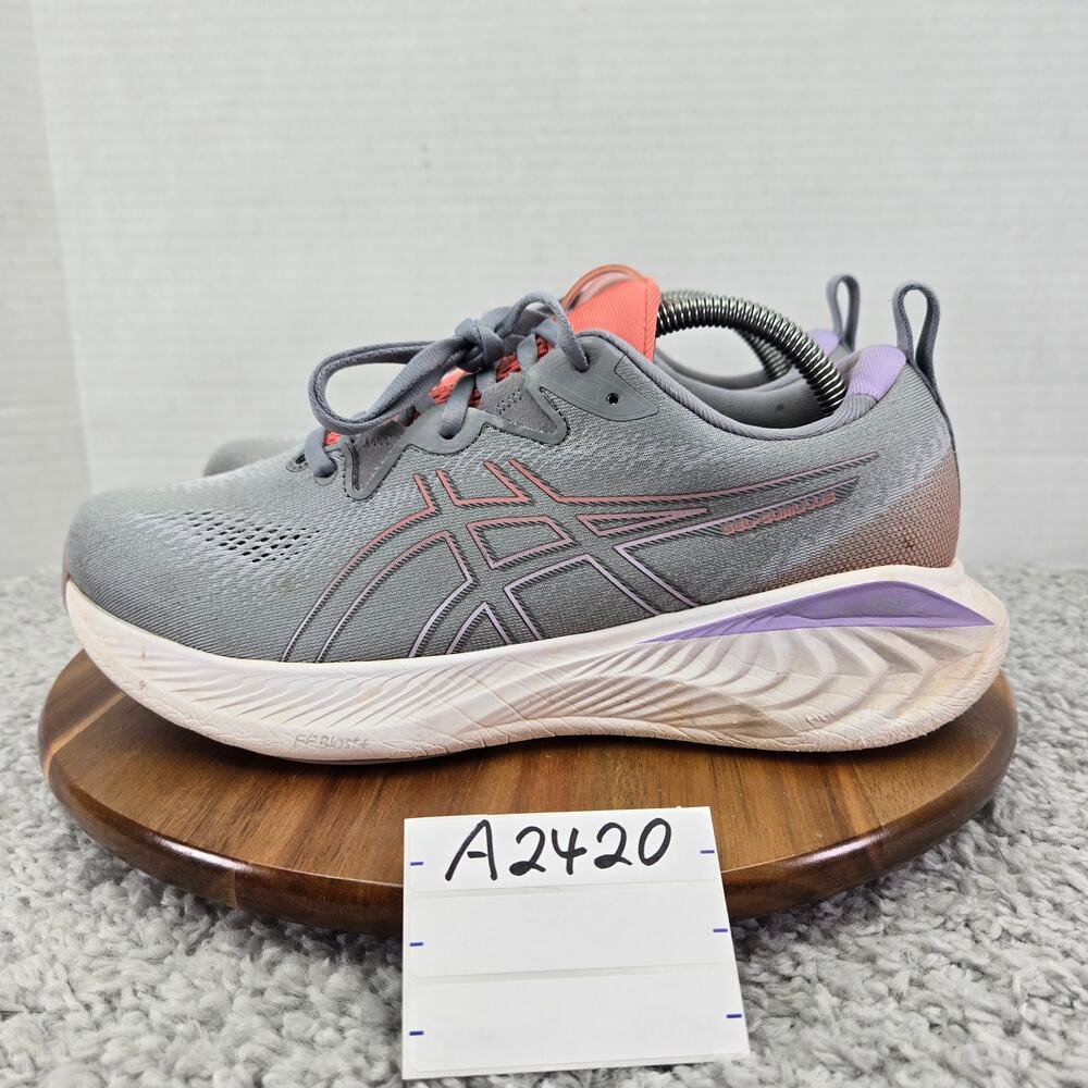 Asics Women 10.5 Gel-Cumulus 25 Gray Purple Gym Daily Athletic Road Running Shoe